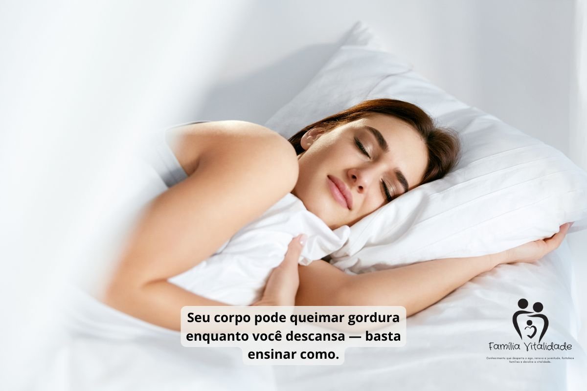 Pessoa dormindo tranquilamente enquanto o corpo queima gordura de forma natural