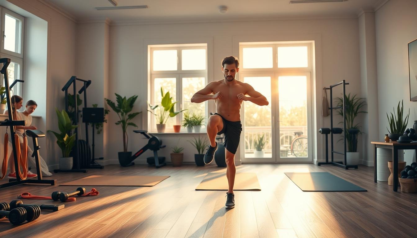 Pessoa fazendo exercícios para emagrecer em casa